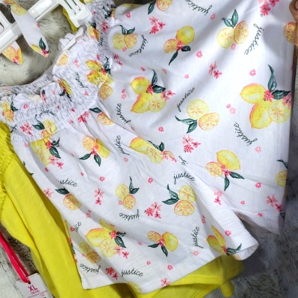 NWT Justice Girls Smocked Tank &Short Pajama Set &Scrunchie, 2-Piece Sz 16/18 - Picture 6 of 16